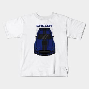 Ford Mustang Shelby GT500 2020-2021 - Kona Blue - Black Stripes Kids T-Shirt